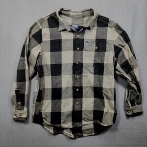 Smiths Workwear Mens Shirt Large Long Sleeve Button Up Plaid Check Heavyweight